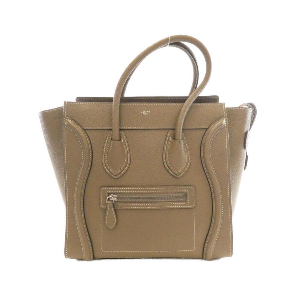 Celine Luggage Tote drummed calfskin leather Brown